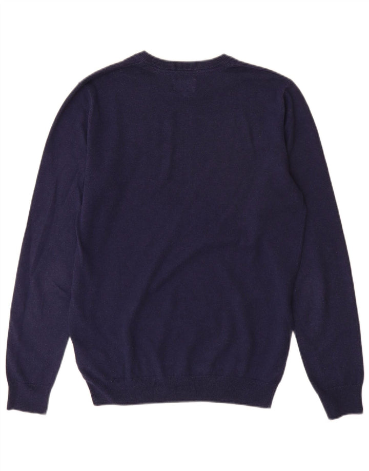Wrangler Jersey De Cuello Barco Para Hombre Jersey De Algodón Azul Marino Medio