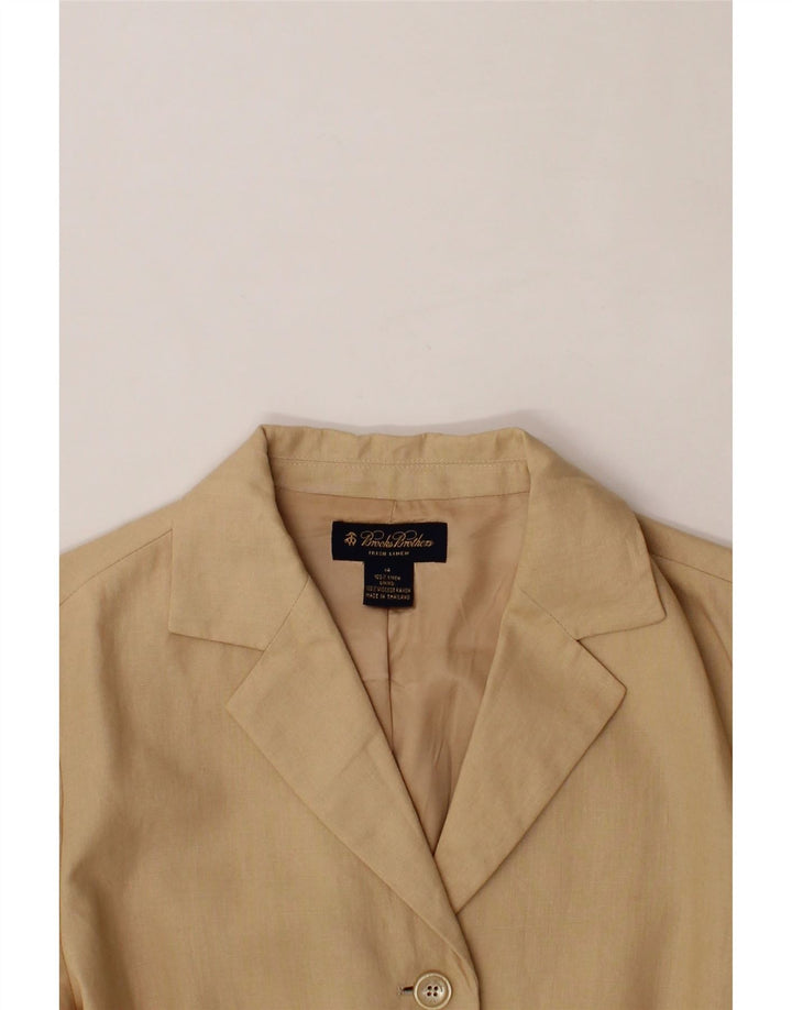 BROOKS BROTHERS Womens Longline 4 Button Blazer Jacket US 14 XL Beige Vintage Brooks Brothers and Second-Hand Brooks Brothers from Messina Hembry 
