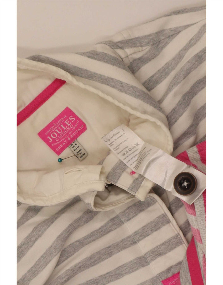 Joules - Sudadera con cuello y botones para mujer, talla 40, color gris medio a rayas