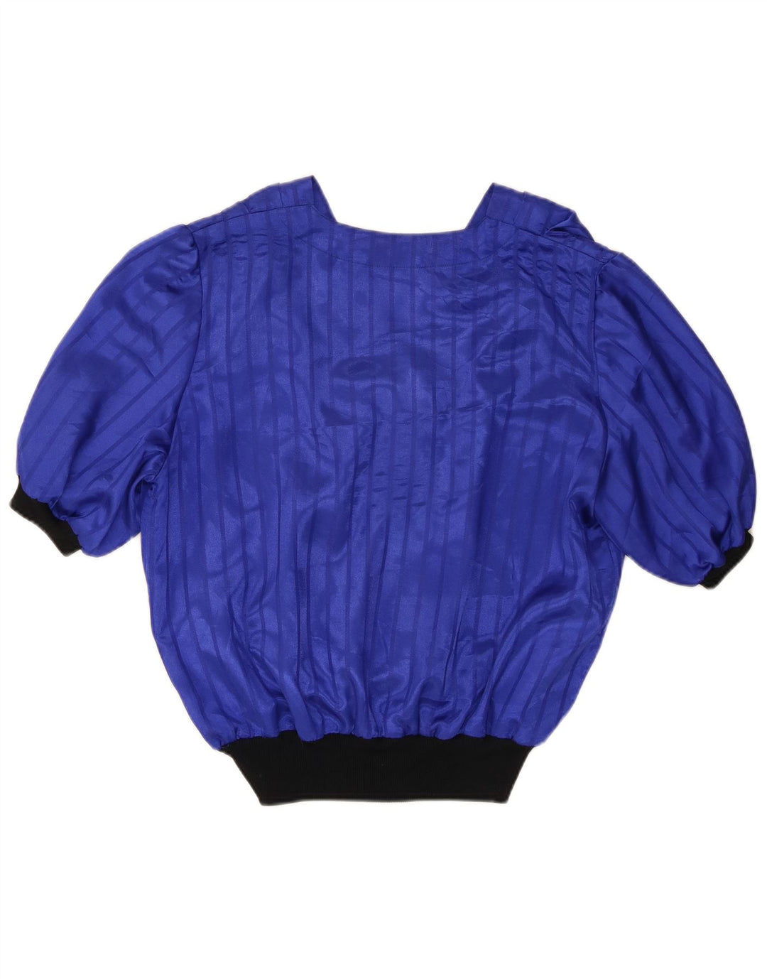 Blusa vintage para mujer Top UK 16 Bloque de color azul grande