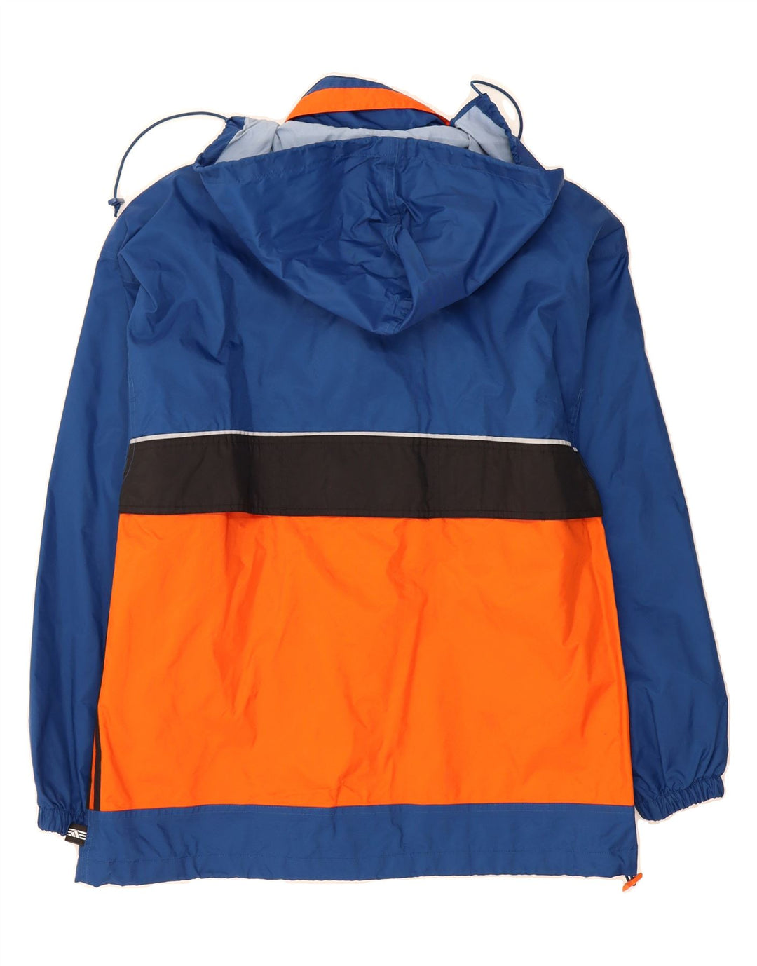 ADIDAS Mens Hooded Rain Jacket UK 36/38 Small Blue Colourblock Polyamide Vintage Adidas and Second-Hand Adidas from Messina Hembry 