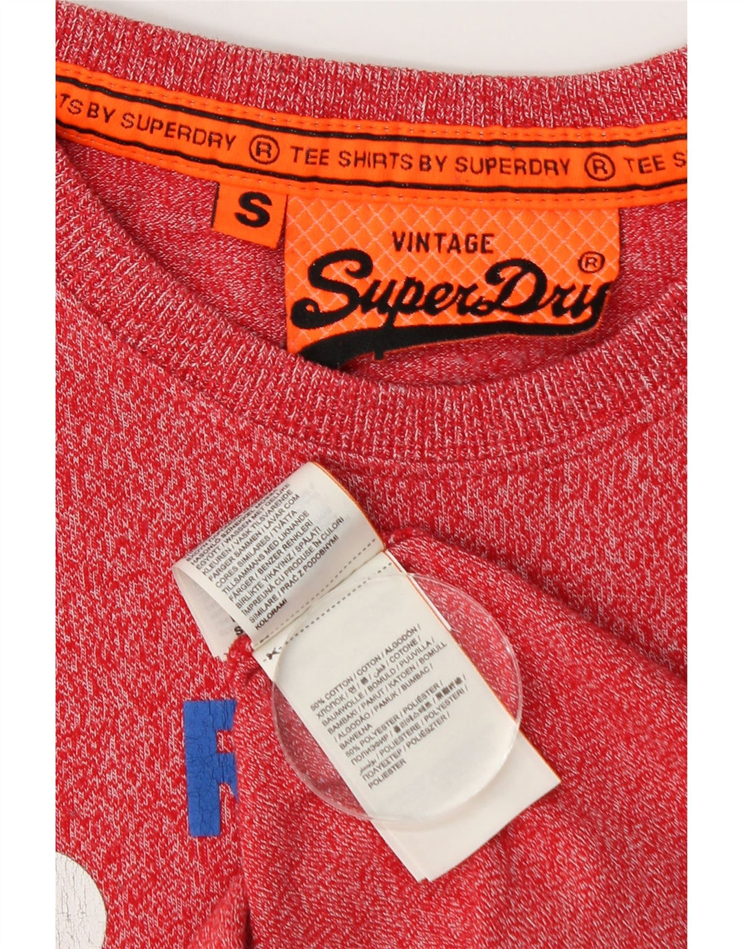 Superdry Camiseta gráfica para hombre Top pequeño de algodón moteado rojo