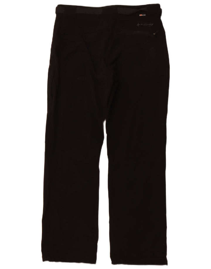 MCKINLEY Pantalones casuales rectos para mujer UK 14 Large W32 L31 Negro