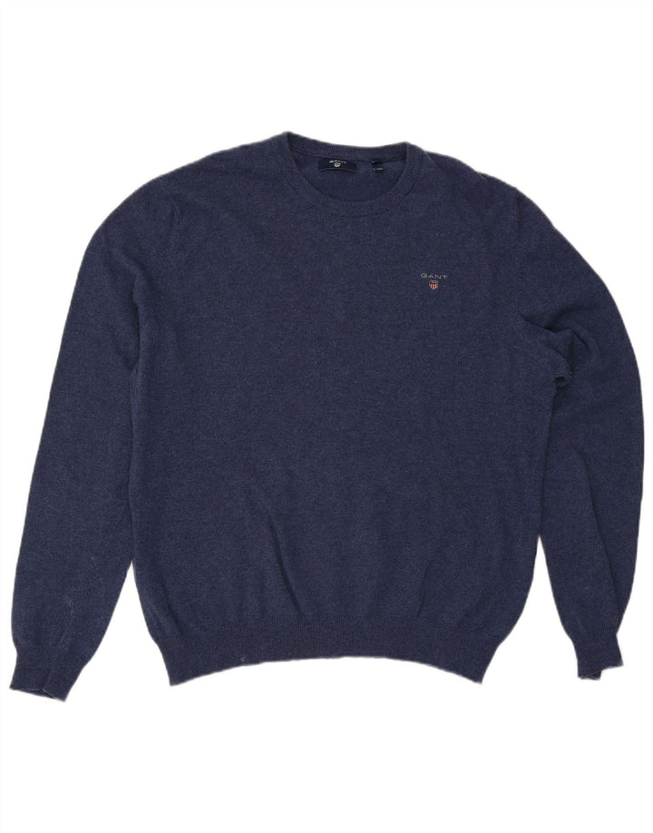 Gant Jersey De Cuello Redondo Para Hombre Jersey XL De Lana Azul Marino