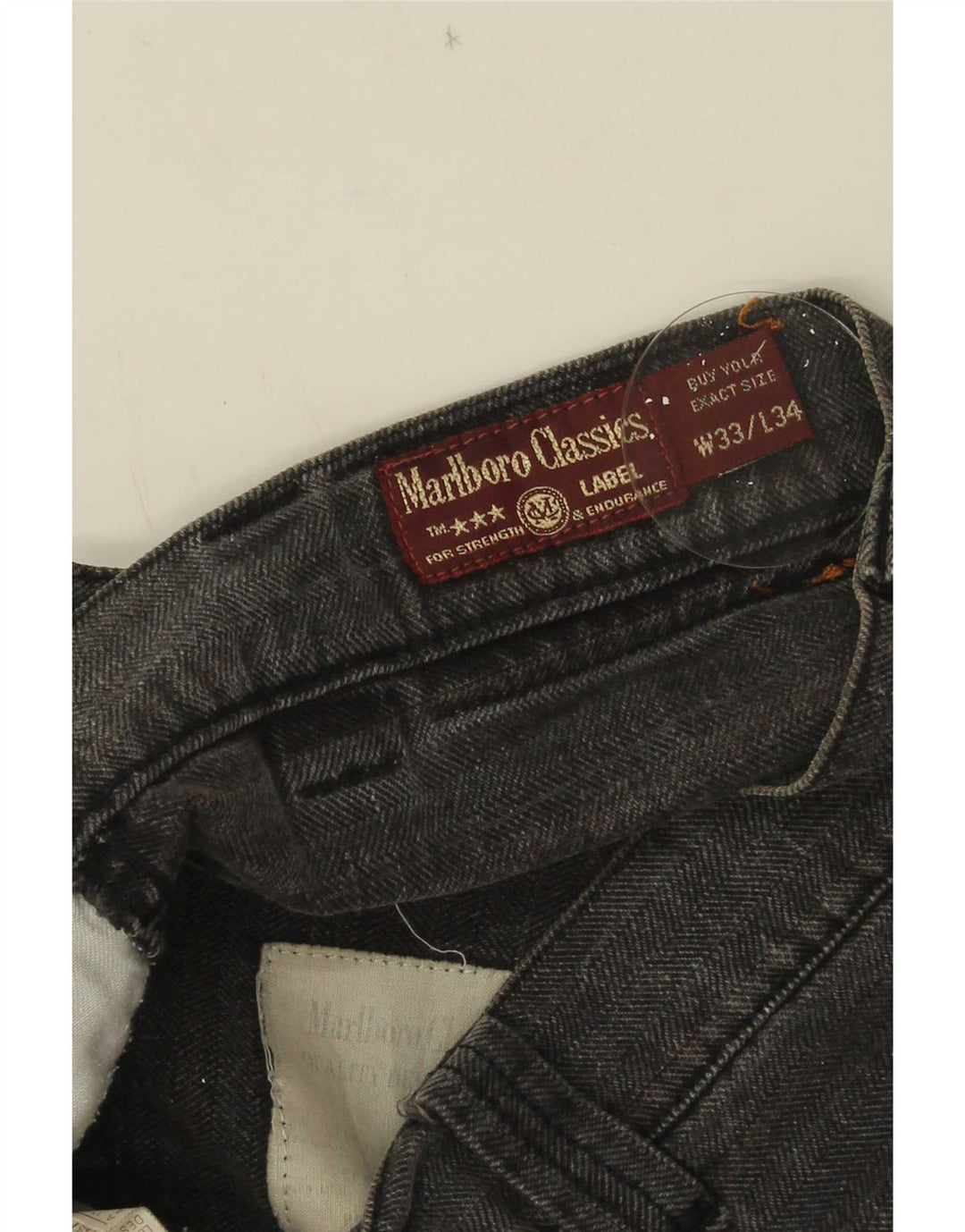 Marlboro Classics Pantalones chinos rectos para hombre W33 L31 Gris Herringbone