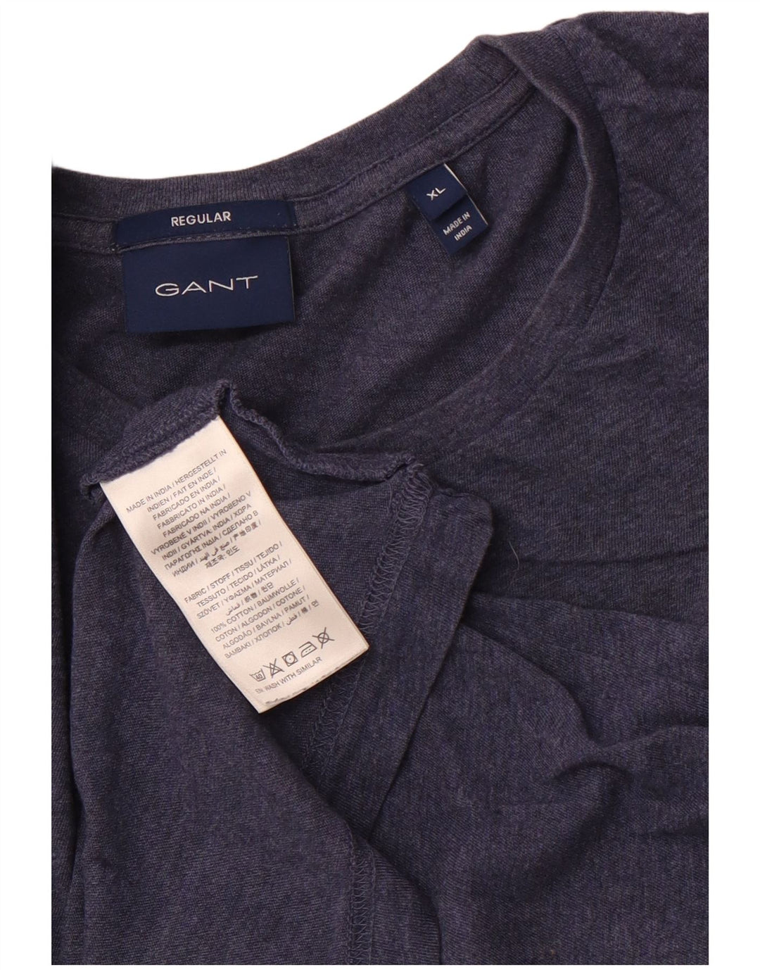 GANT Camiseta Regular para Hombre Top XL Azul Marino Algodón