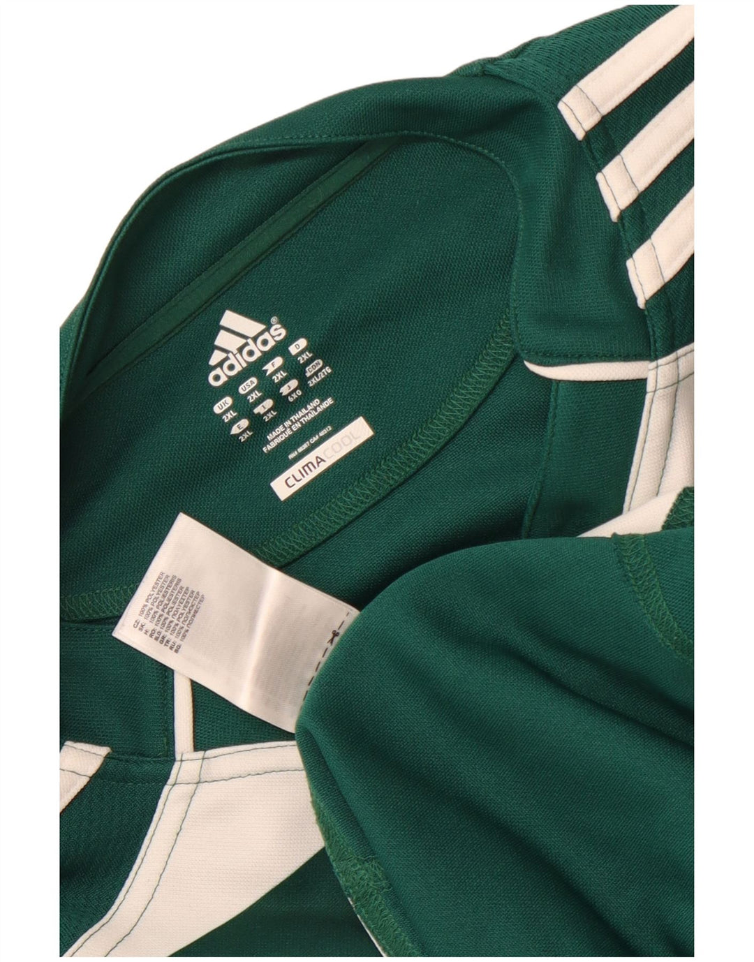 Adidas Mens Climacool Camiseta Top 2XL Verde Rayas Poliéster