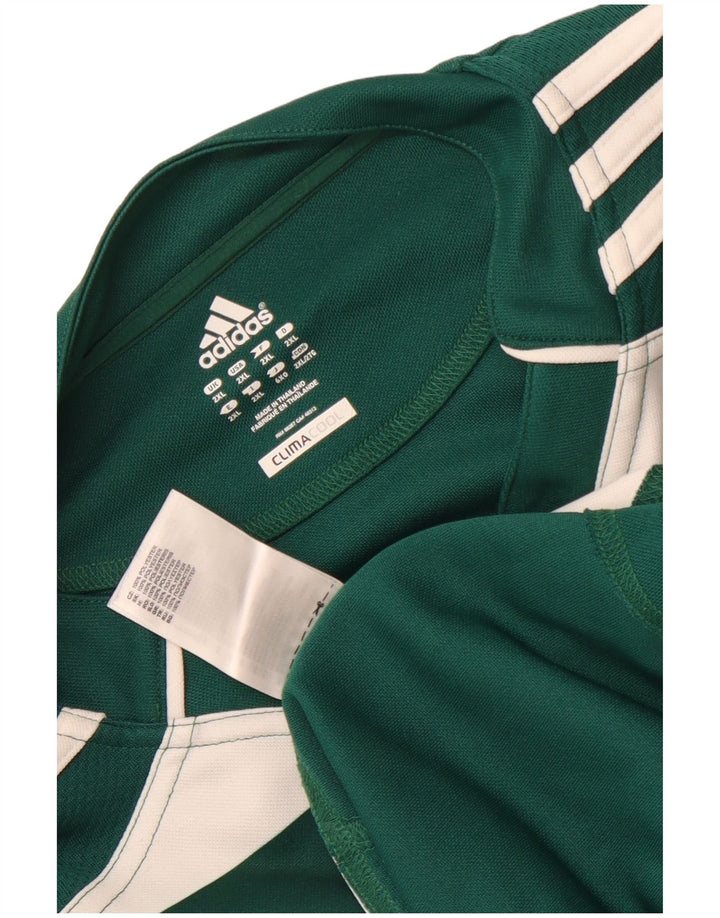 Adidas Mens Climacool Camiseta Top 2XL Verde Rayas Poliéster