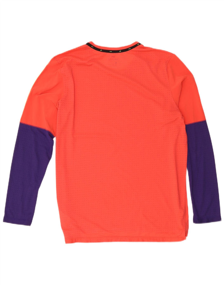 Nike Camiseta Dri Fit Graphic de manga larga para hombre, talla grande, color naranja