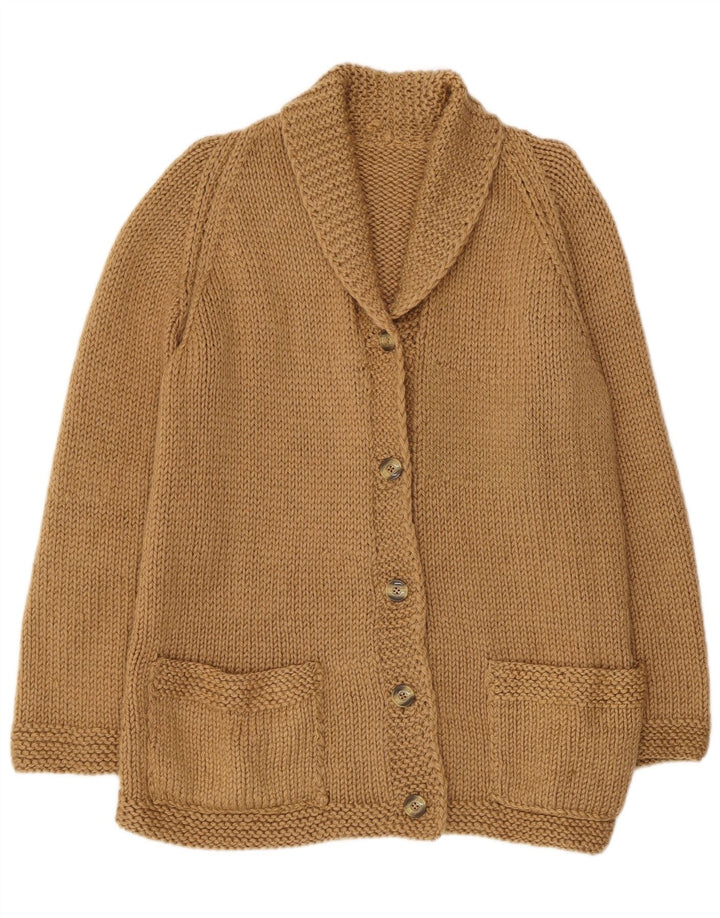 Vintage mujer Cardigan suéter Reino Unido 12 Medio Beige