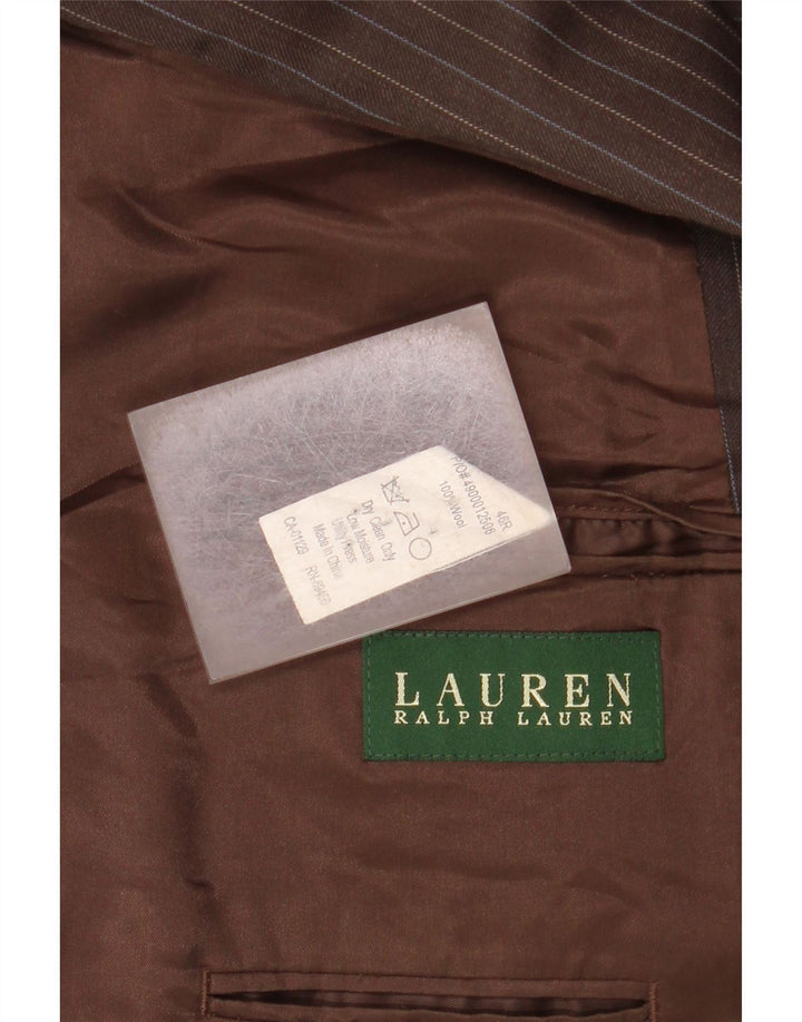 Ralph Lauren Chaqueta Blazer de 2 Botones para Hombre UK 46 3XL Marrón Pinstripe
