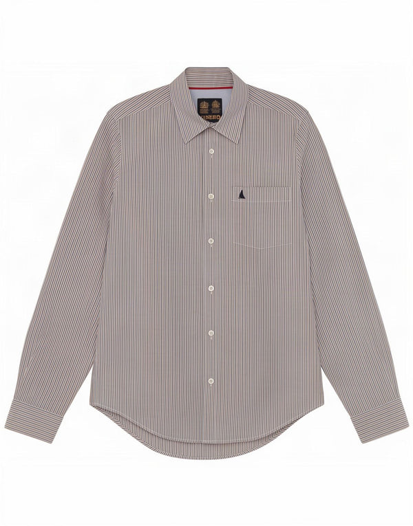Camisa Musto Hombre Small Beige Pinstripe