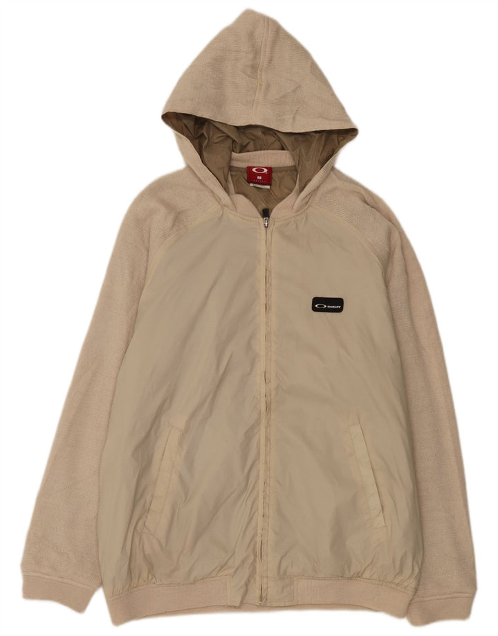Oakley Chaqueta bomber con capucha para hombre UK 38 Medium Beige Nylon