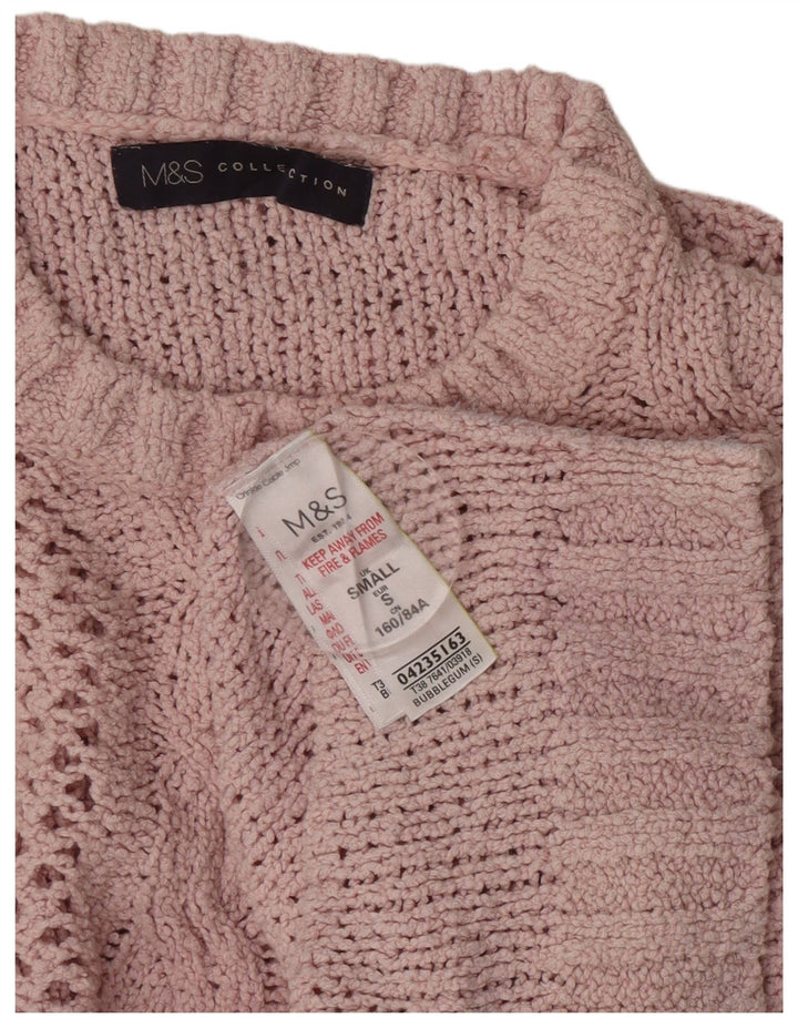 Marks & Spencer Suéter de Cuello Redondo de Gran tamaño para Mujer UK 10 Small Pink