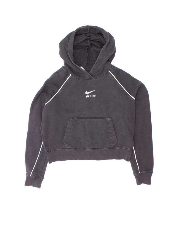 Nike - Sudadera con capucha para niña (12 a 13 años), talla grande, algodón negro