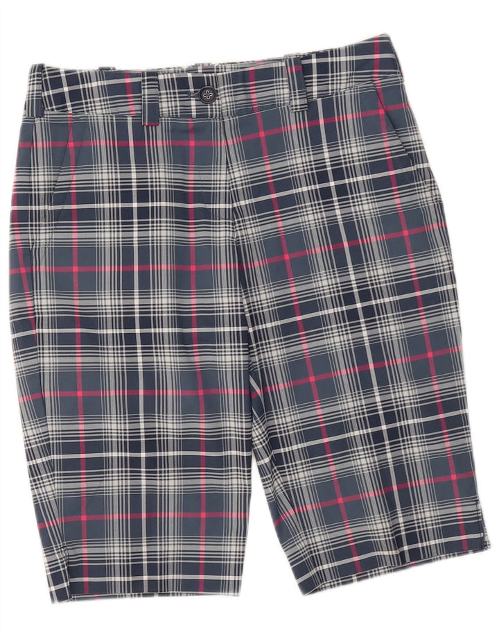 Nike Pantalones cortos chinos Dri Fit para mujer UK 8 Small W28 Blue Check Poliéster
