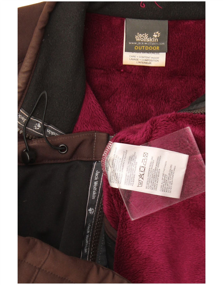 Jack Wolfskin Chaqueta cortavientos con forro para mujer UK 46 Grande Poliéster marrón