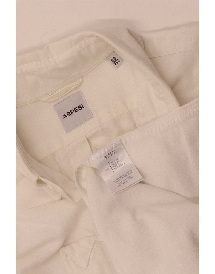 Camisa Aspesi Hombre Talla 39 15 1/2 Mediana Algodón Blanco
