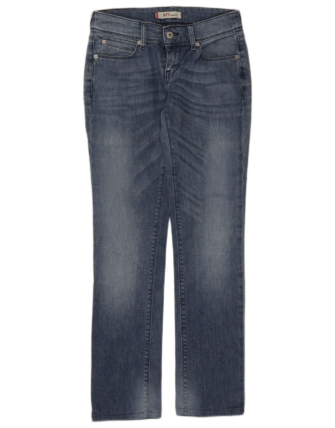 Levi's Mujer 571 Slim Jeans W28 L30 Algodón Azul