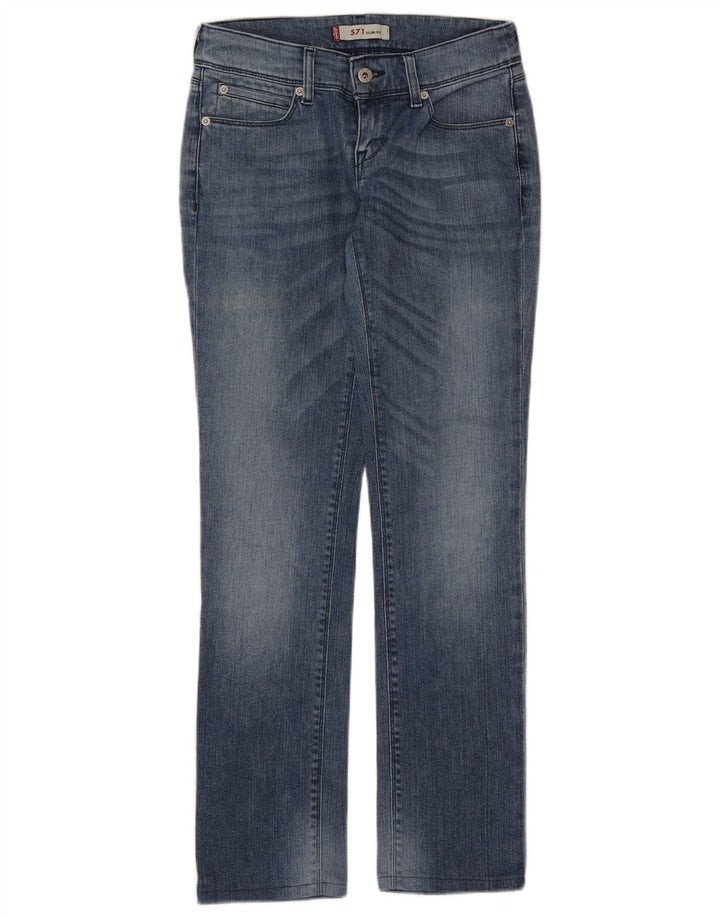 Levi's Mujer 571 Slim Jeans W28 L30 Algodón Azul