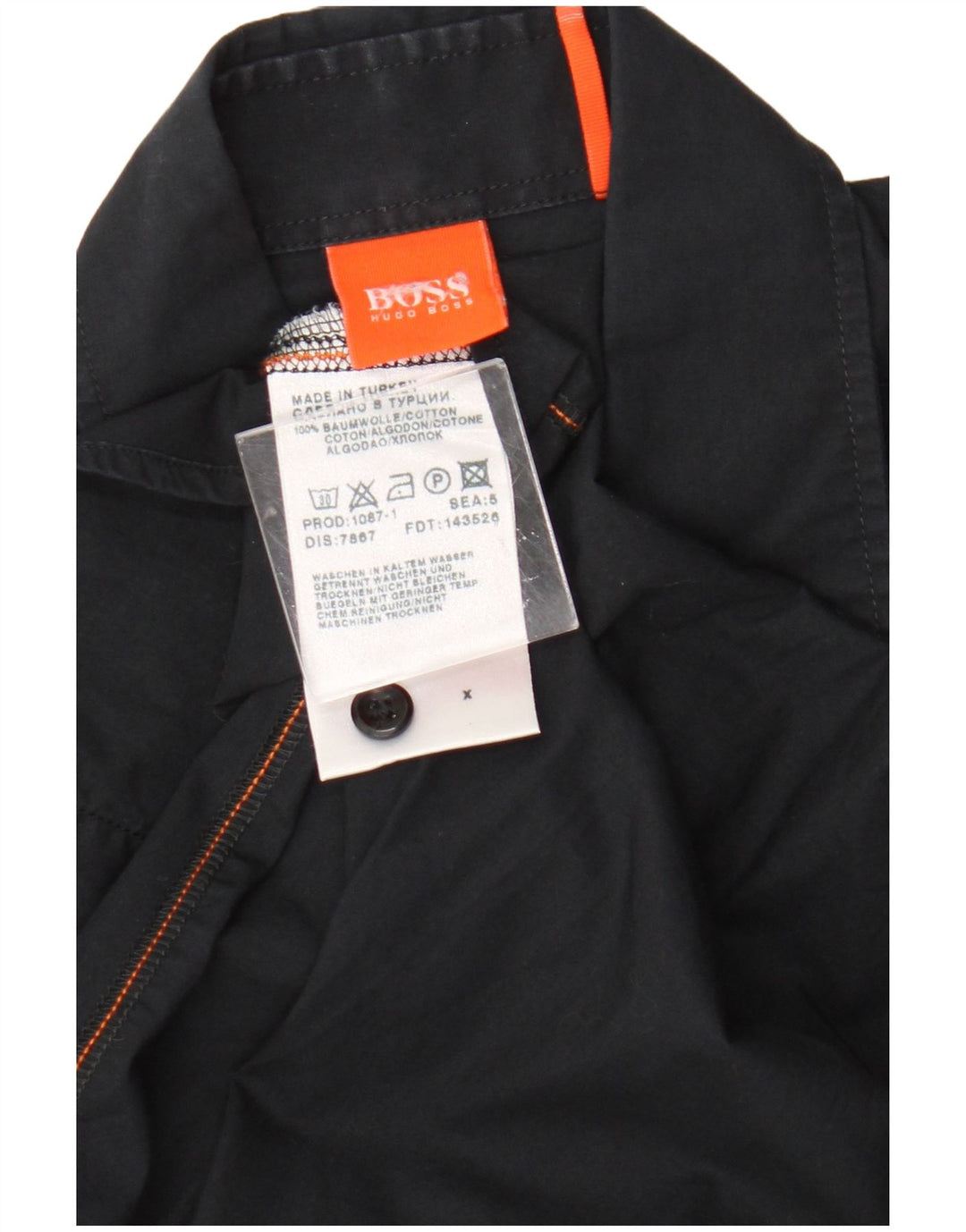 Camisa Hugo Boss Hombre Mediana Algodón Negro
