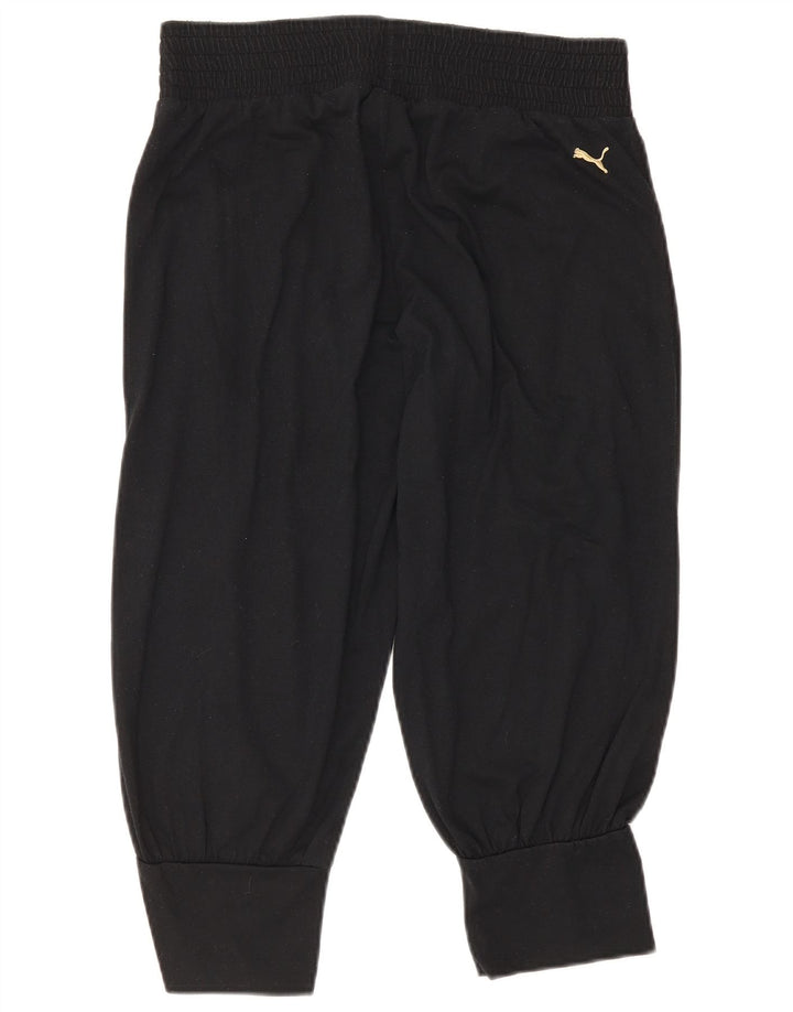 Puma Mujer Capri Chándal Pantalones Joggers UK 12 Mediano Negro Poliéster