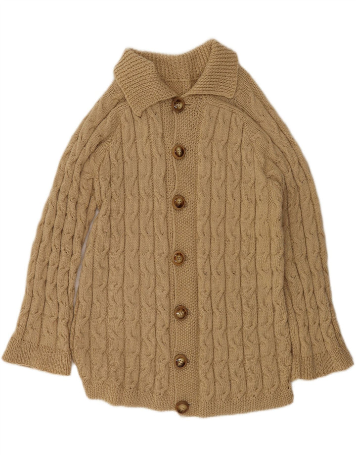 Vintage Hombres Cardigan Suéter XL Beige