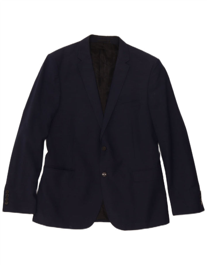 John Lewis Chaqueta tipo blazer de 2 botones para hombre UK 38 Mediana lana azul marino