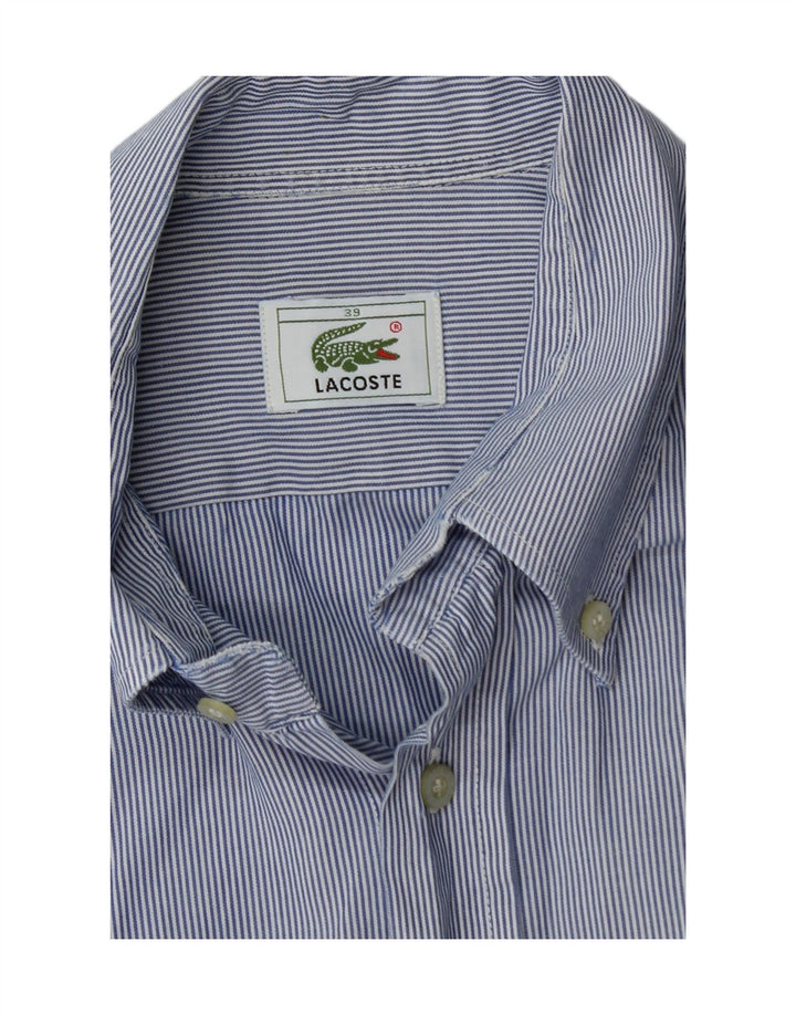 Camisa LACOSTE para hombre talla 39 raya diplomática azul mediana