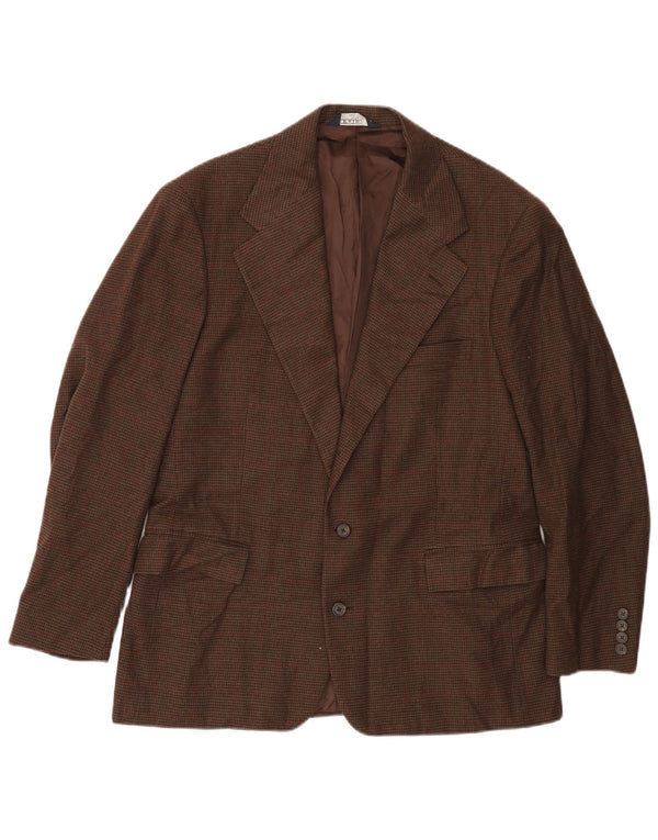 Polo Ralph Lauren Chaqueta tipo blazer de 2 botones para hombre Reino Unido 42 Grande Marrón Pata de gallo