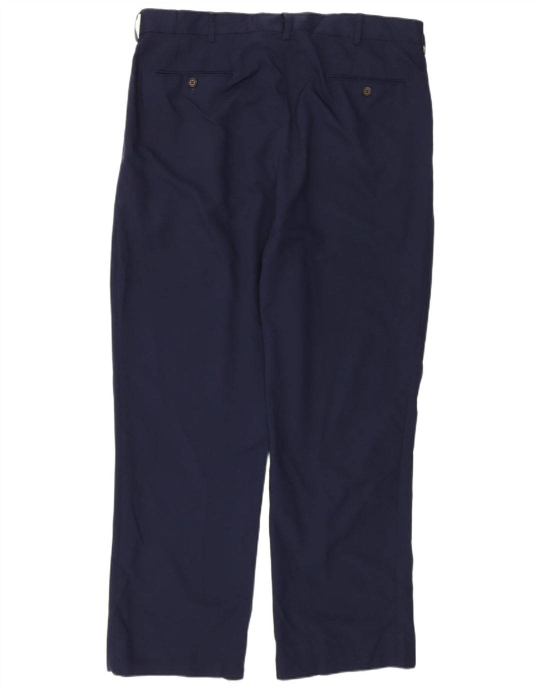 Polo Ralph Lauren Pantalones de traje con pinzas para hombre W36 L29 Poliéster azul marino