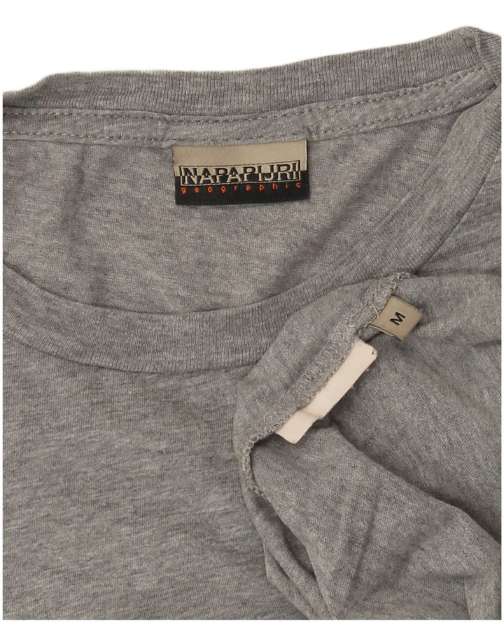 Napapijri Camiseta con gráfico geográfico para hombre Gris medio