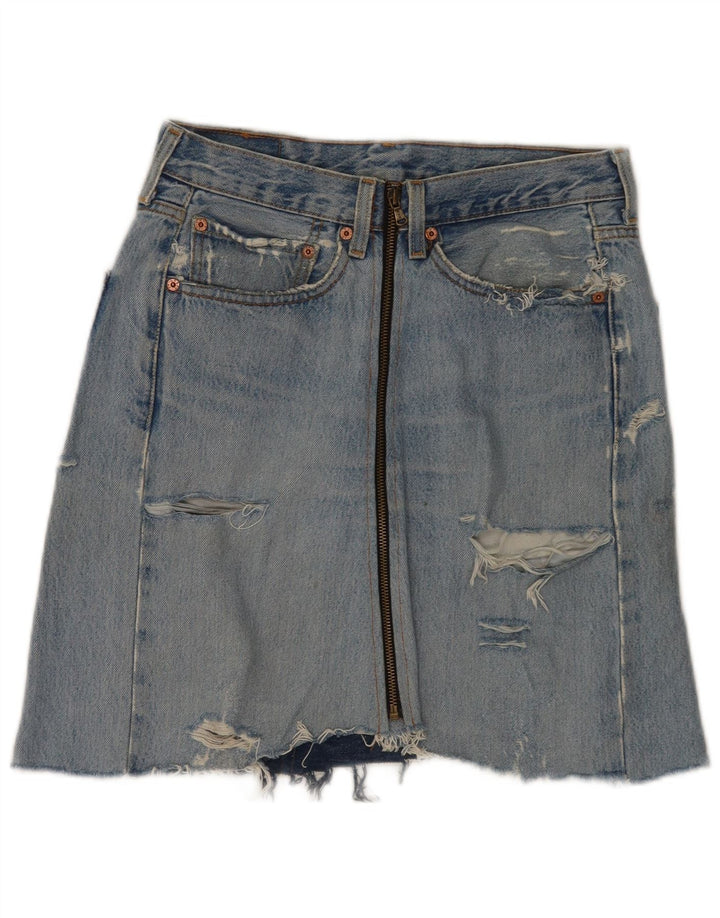 Levi's Falda Vaquera Desgastada 501 para Mujer W33 Azul Grande