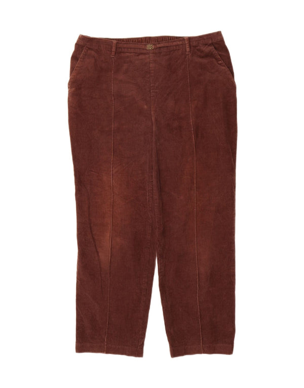 Marks & Spencer Pantalones de pana de cintura alta para mujer UK 44 Large W34 L28 Bro