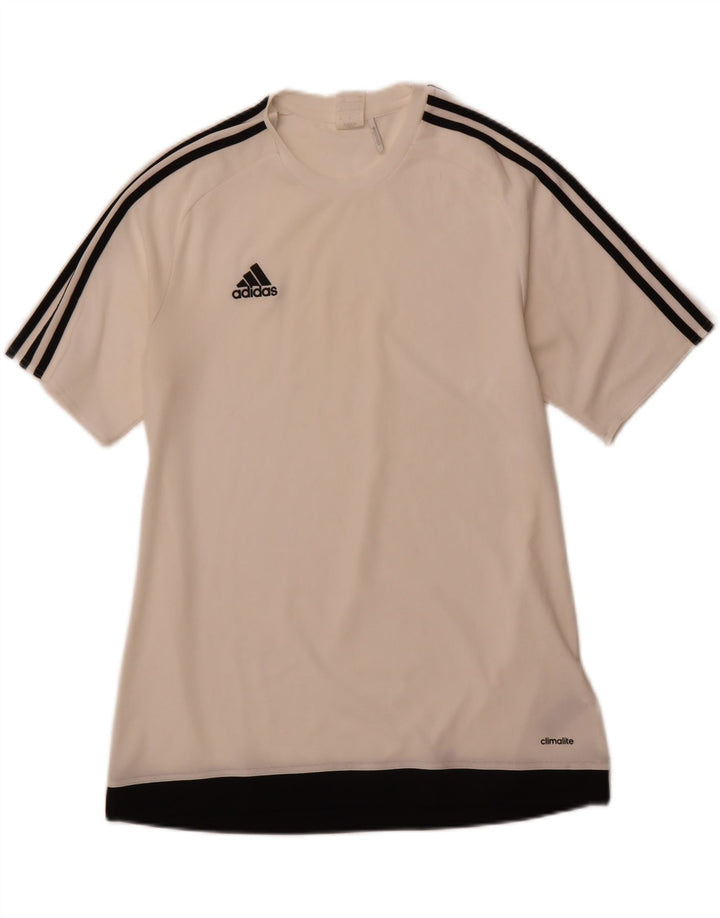 ADIDAS Camiseta Climalite para hombre Top Grande Poliéster blanco