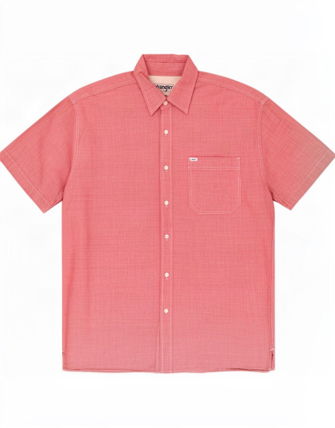 Wrangler Camisa De Manga Corta Hombre XL Algodón Pata De Gallo Rojo