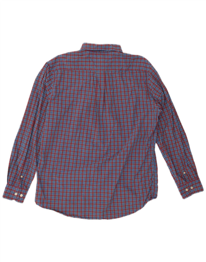 TOMMY HILFIGER Camisa Heritage para hombre de algodón a cuadros azules grandes