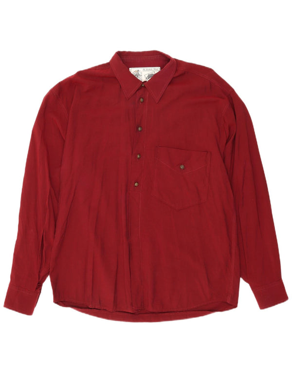 Camisa VINTAGE Hombre XL Viscosa Burdeos