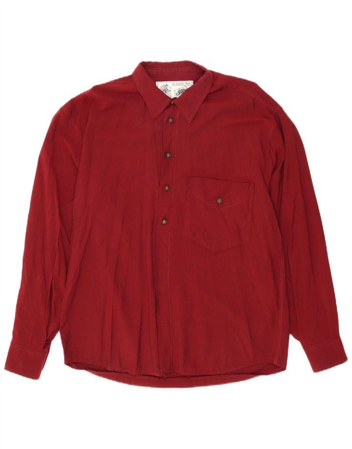 Camisa VINTAGE Hombre XL Viscosa Burdeos