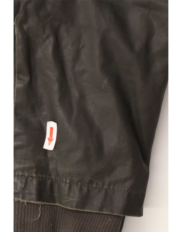 Threadbare Chaqueta de algodón encerado con capucha para hombre, talla 40, color verde