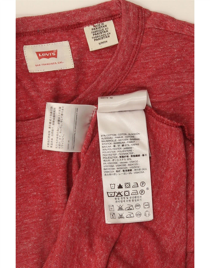 LEVI'S Camiseta para hombre Top Small de algodón moteado rojo