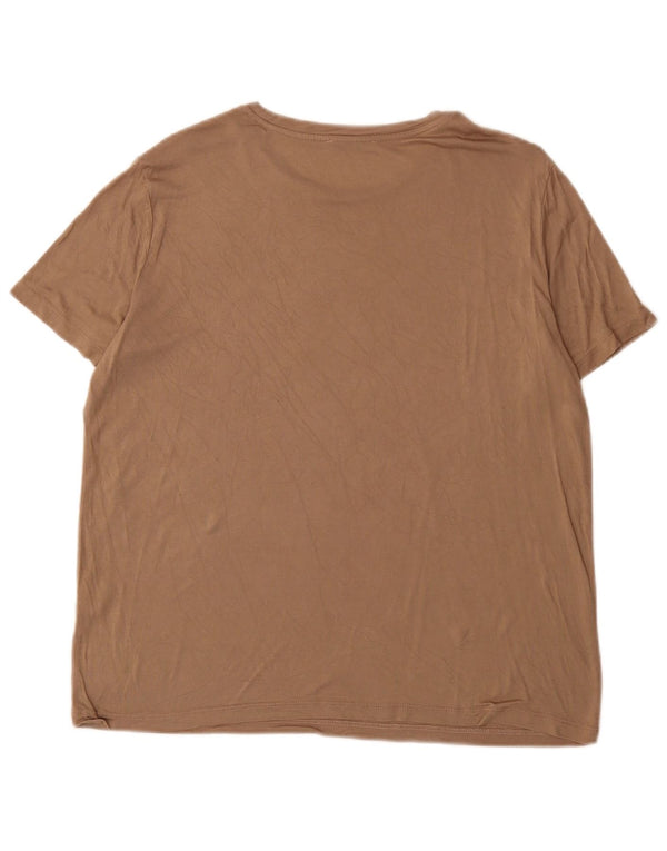 Zara Mujer Camiseta Top ES 40 XL Marrón Viscosa