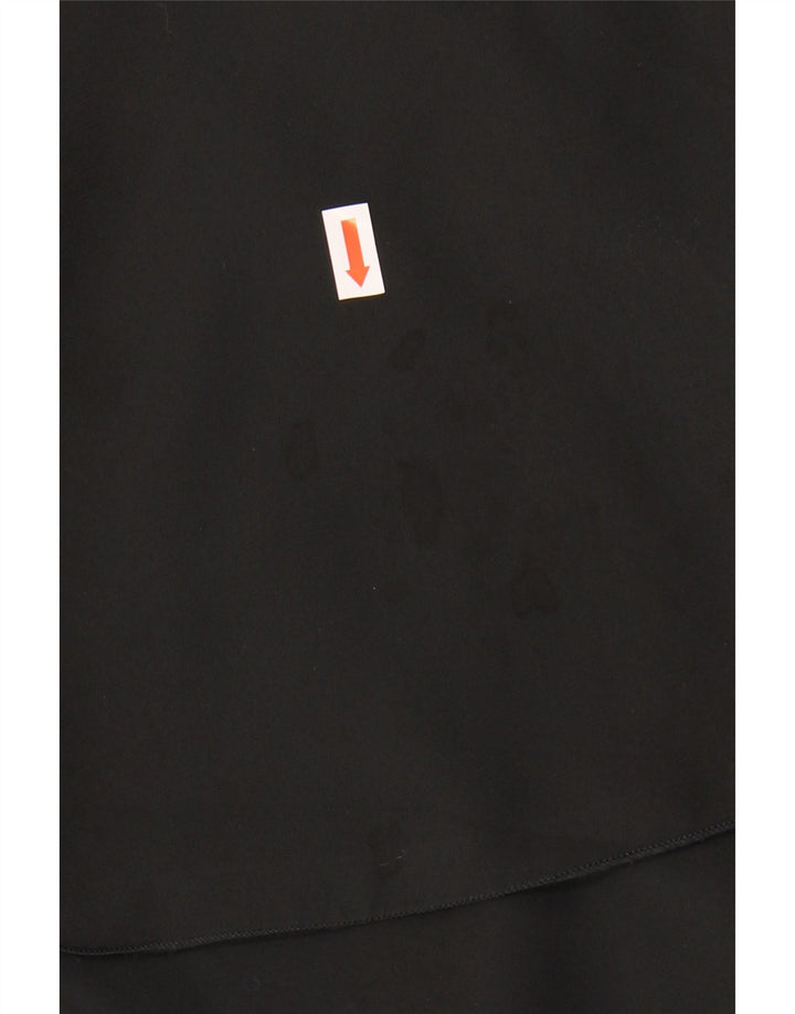 Falda escalonada vintage para mujer W28 Poliéster negro medio