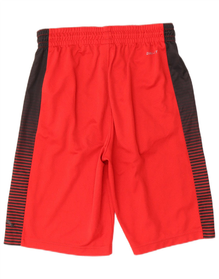 Jordan Pantalones cortos deportivos con estampado Dri Fit para hombre, poliéster con bloques de color rojo pequeño