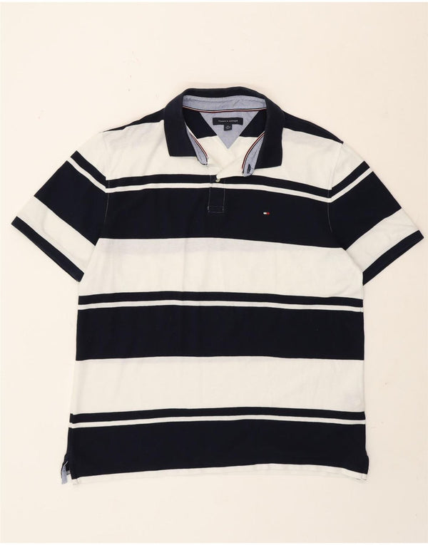 Polo Tommy Hilfiger Hombre XL Algodón Rayas Azul Marino