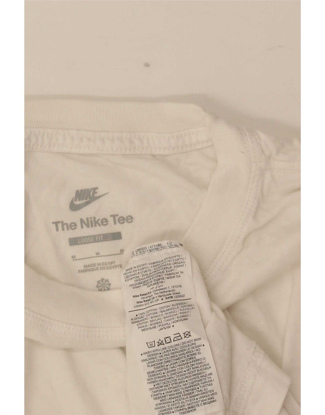 Nike - Camiseta holgada para hombre, talla mediana, algodón blanco