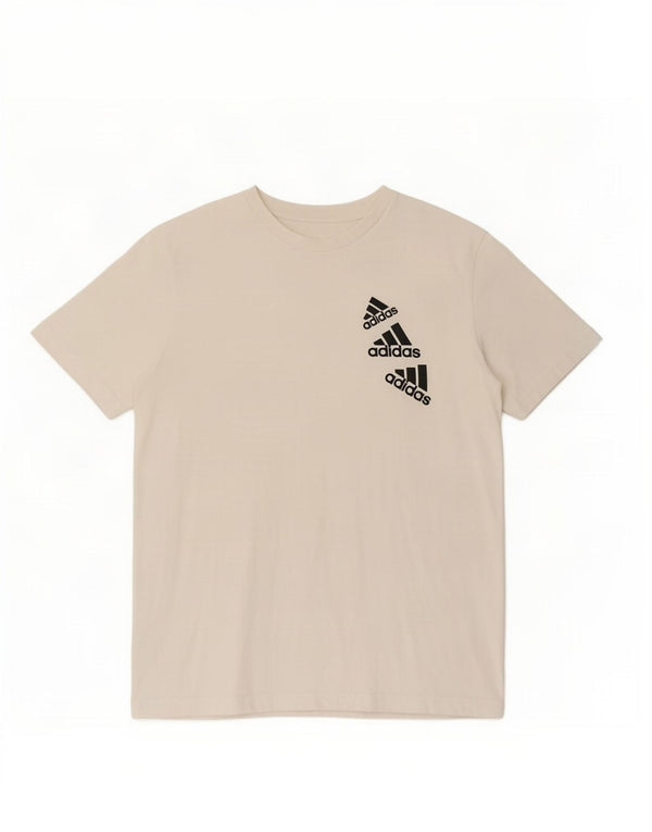 Adidas - Camiseta gráfica para hombre, talla pequeña, algodón blanco
