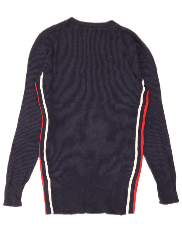 Marks & Spencer Womens Crew Neck Jumper Sweater UK 8 Small Navy Blue