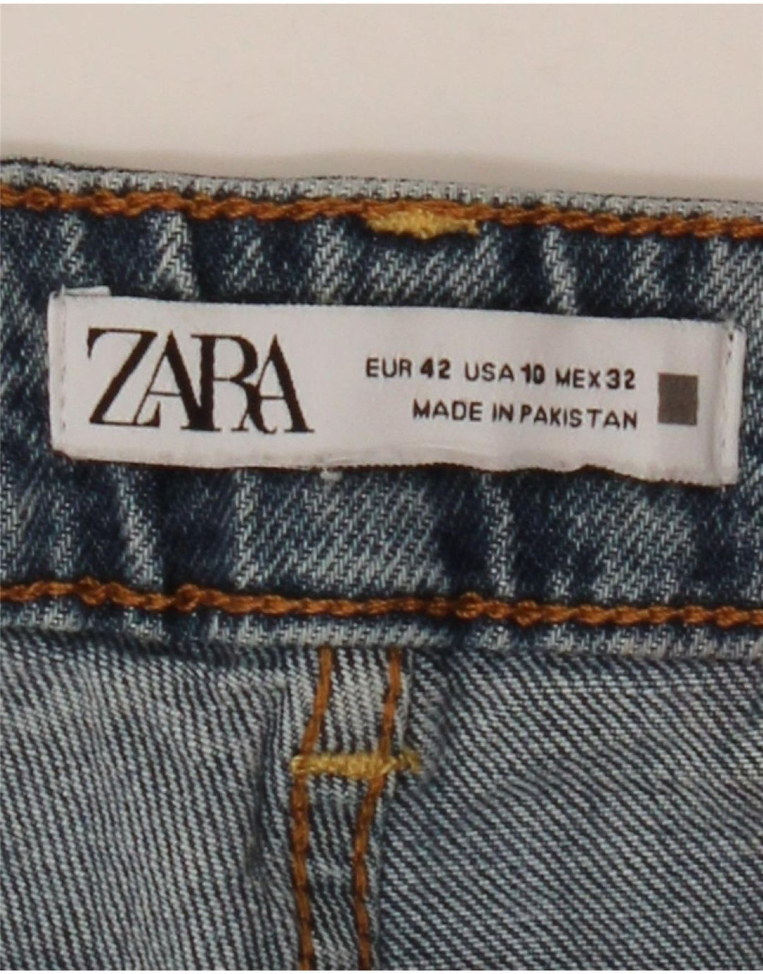 ZARA Vaqueros Rectos Mujer EU 42 Large W32 L26 Azul
