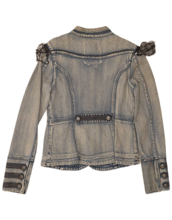 Guess Womens Denim Jacket UK 12 Medium Blue Cotton